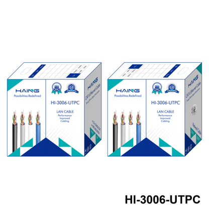 HAING HI-3006-UTPC CAT6 cable packaging with available cable color illustrations