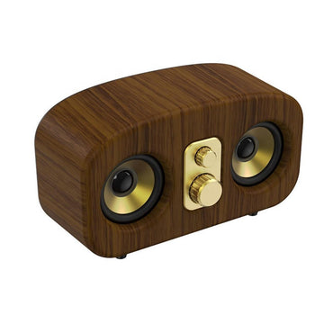 E-3401 Walnut Wood Grain Metal Bluetooth Speaker