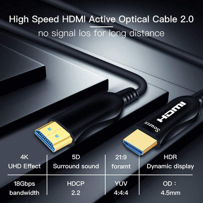 كابل HAING للألياف الضوئية النشطة HDTV HDMI بطول 80 مترًا
