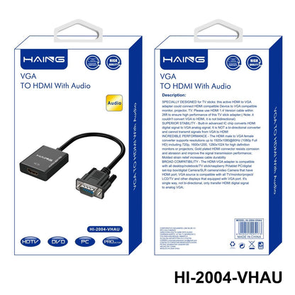HAING HI-2004-VHAU VGA to HDMI with audio adapter 1080P USB powered from Al-Samman Computer in Amman and Irbid Jordan