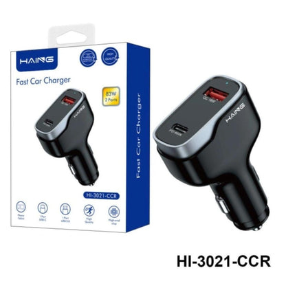 HAING HI-3021-CCR Fast Car Charger 2 Ports 83W