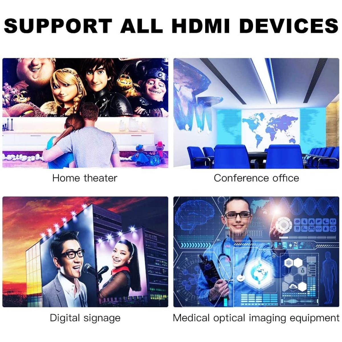 كابل HAING للألياف الضوئية النشطة HDTV HDMI بطول 15 مترًا