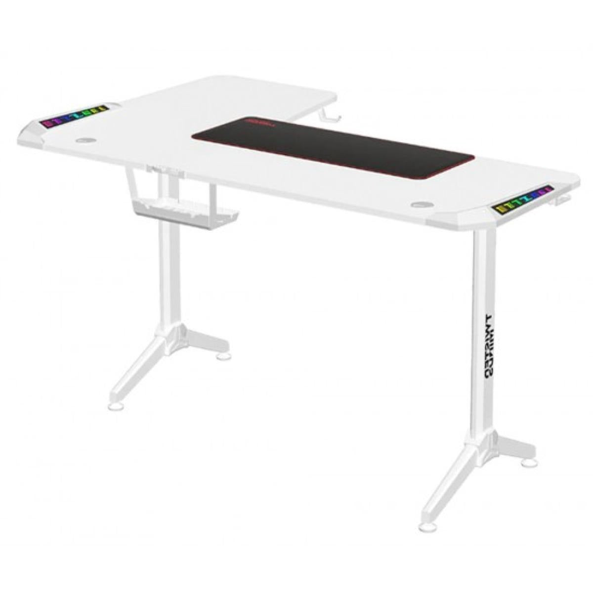 Twisted Minds WARRIOR L white right L shaped 160x100cm RGB gaming desk with carbon fiber surface from Al-Samman Computer in Amman and Irbid Jordan
