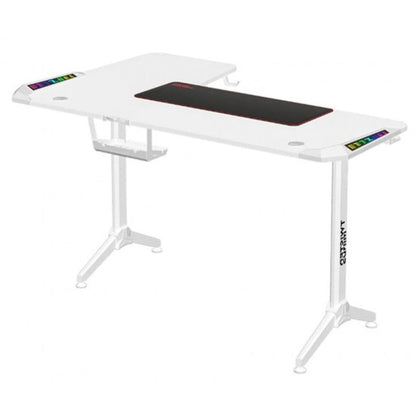 Twisted Minds WARRIOR L white right L shaped 160x100cm RGB gaming desk with carbon fiber surface from Al-Samman Computer in Amman and Irbid Jordan