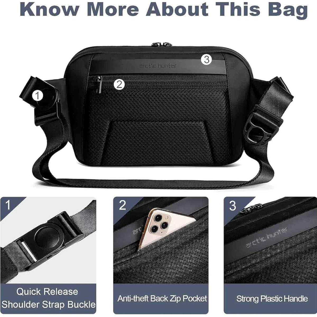 Arctic Hunter Y00561 Anti-Theft Crossbody Bag
