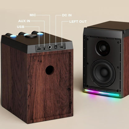 HPYLIFAll.H in One SL-70 Wireless RGB Bookshelf Speakers with Remote 50W