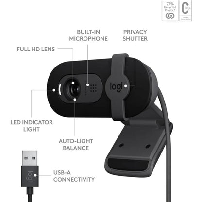 Logitech Brio 90 1080P Webcam Black