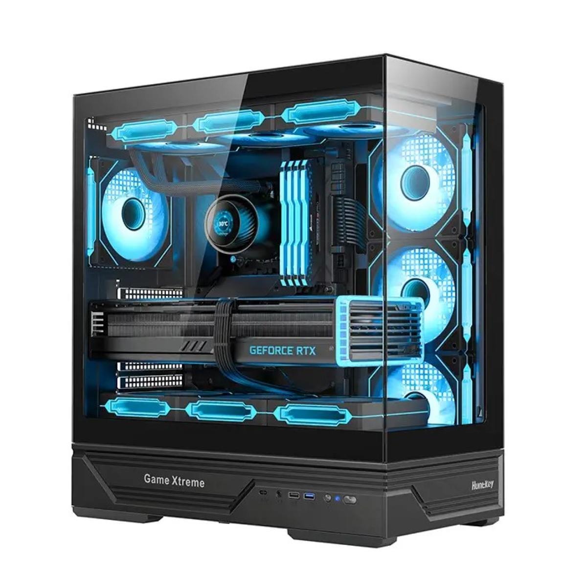 كيس Huntkey GX760A Gaming فارغ بدون مراوح - أسود