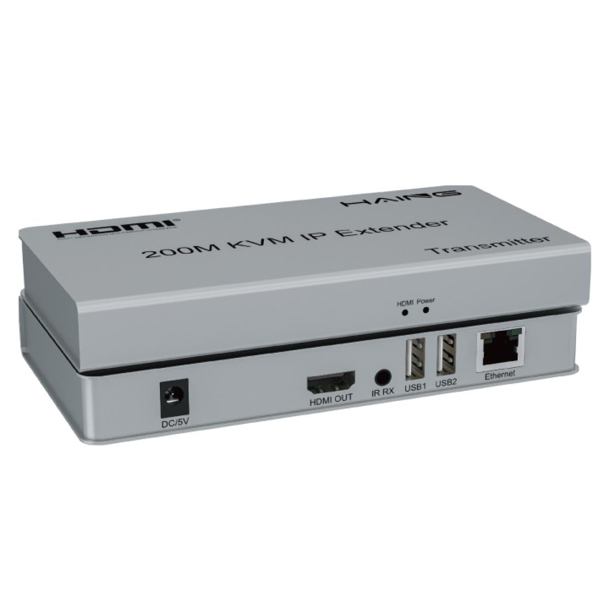 HAING HI-0200-HKE HDMI KVM extender connection ports for HDMI and USB extension