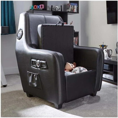 X-Rocker Premier Maxx RGB 4.1 Audio Gaming Armchair, Gaming Chair with Ottoman Storage for Ultimate Gaming Set Up. 4 Speakers 1 Subwoofer, Neo Motion 30 RGB LED Lighting Options