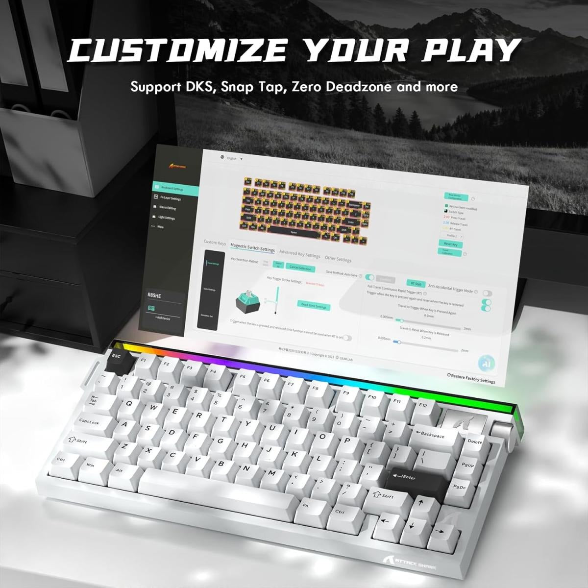 ATTACK SHARK R85 HE Arabic Hall Effect gaming keyboard in Jordan and Amman