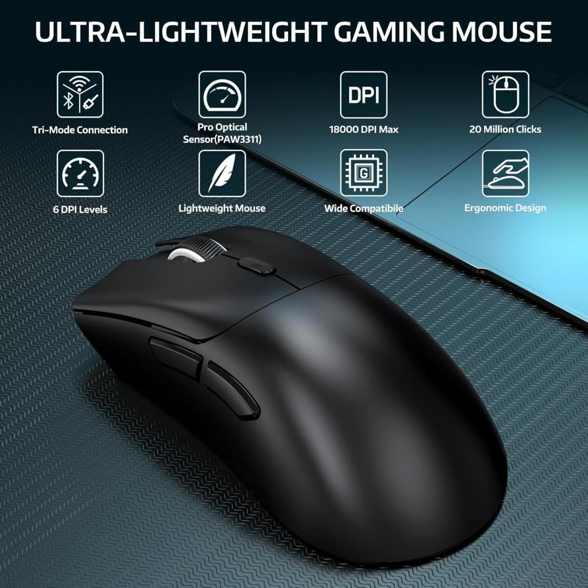 ATTACK SHARK R1 Wireless Gaming Mouse Jordan