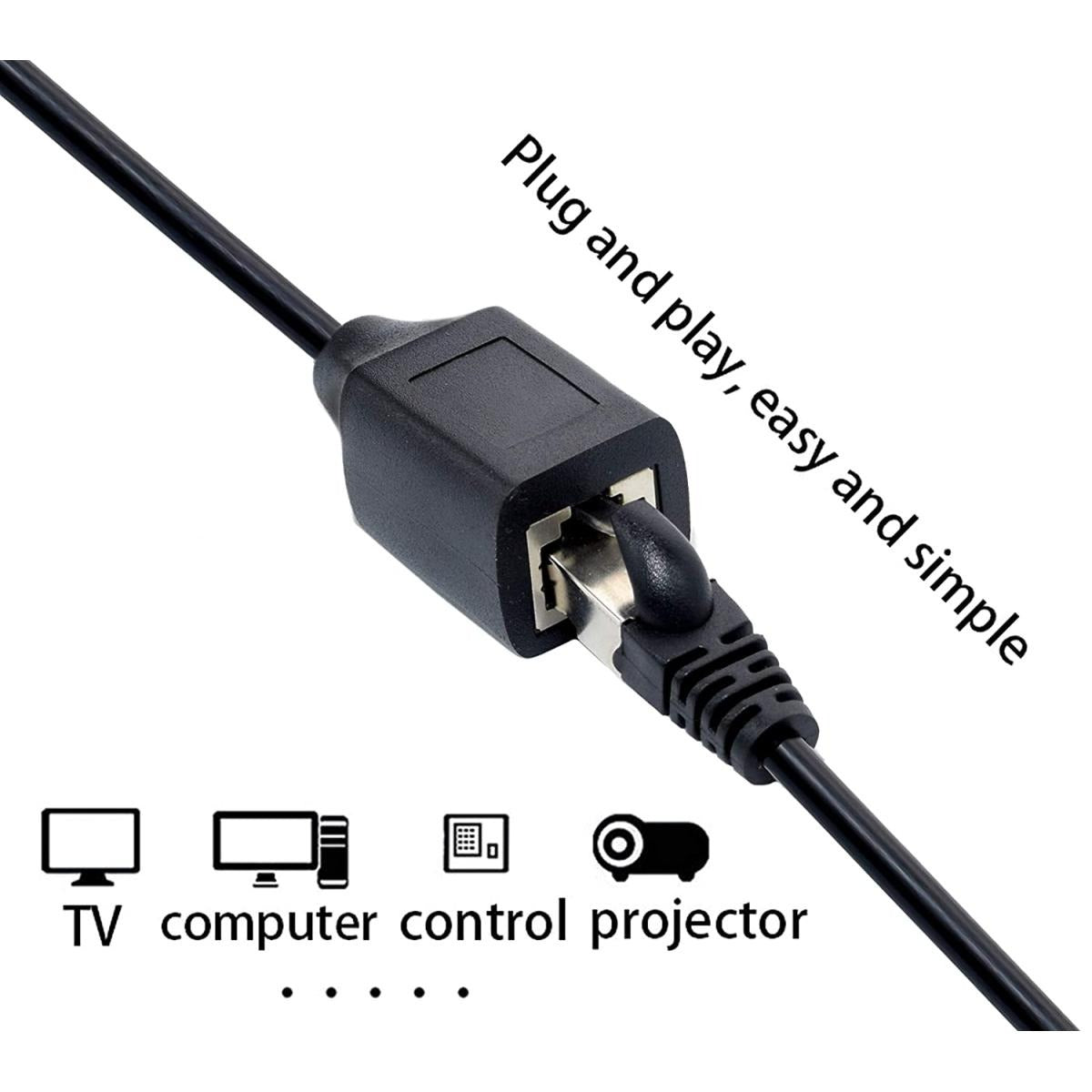 وصلة تمديد شبكة Cat6 RJ45 ذكر إلى أنثى 30 سم