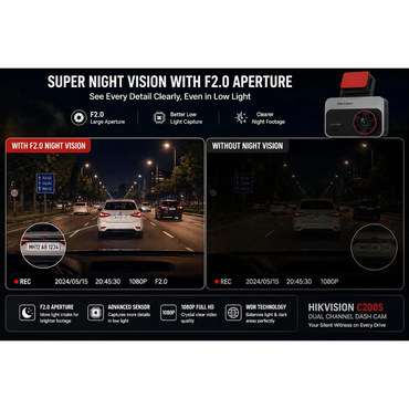 Hikvision AE-DC2328-C200S 1080P front dash camera with 3-inch IPS screen Wi-Fi and G-Sensor from Al-Samman Computer in Amman and Irbid Jordan
