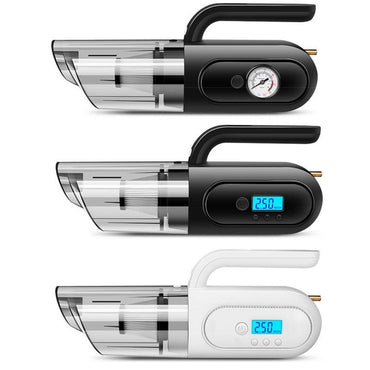 4 In 1 Car Vacuum Cleaner And Car Tyre Pump With LED Light (Black)