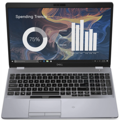 Dell Latitude 5510 Open Box business laptop with 10th Gen Intel Core i5, 8GB DDR4 RAM, 256GB NVMe SSD, 15.6-inch Full HD anti-glare display, numeric keypad and webcam privacy shutter at SAMMANPC AlSamman For Computer in Jordan