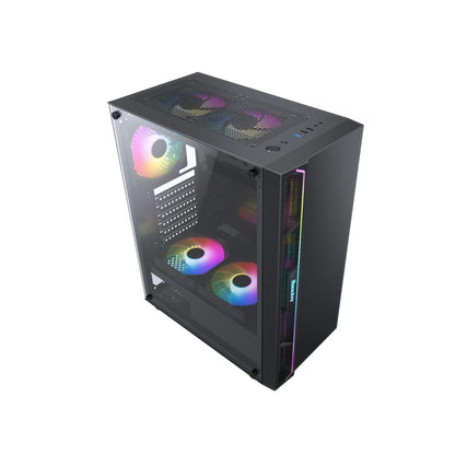 كيس Huntkey GS450S Gaming فارغ بدون مراوح - أسود