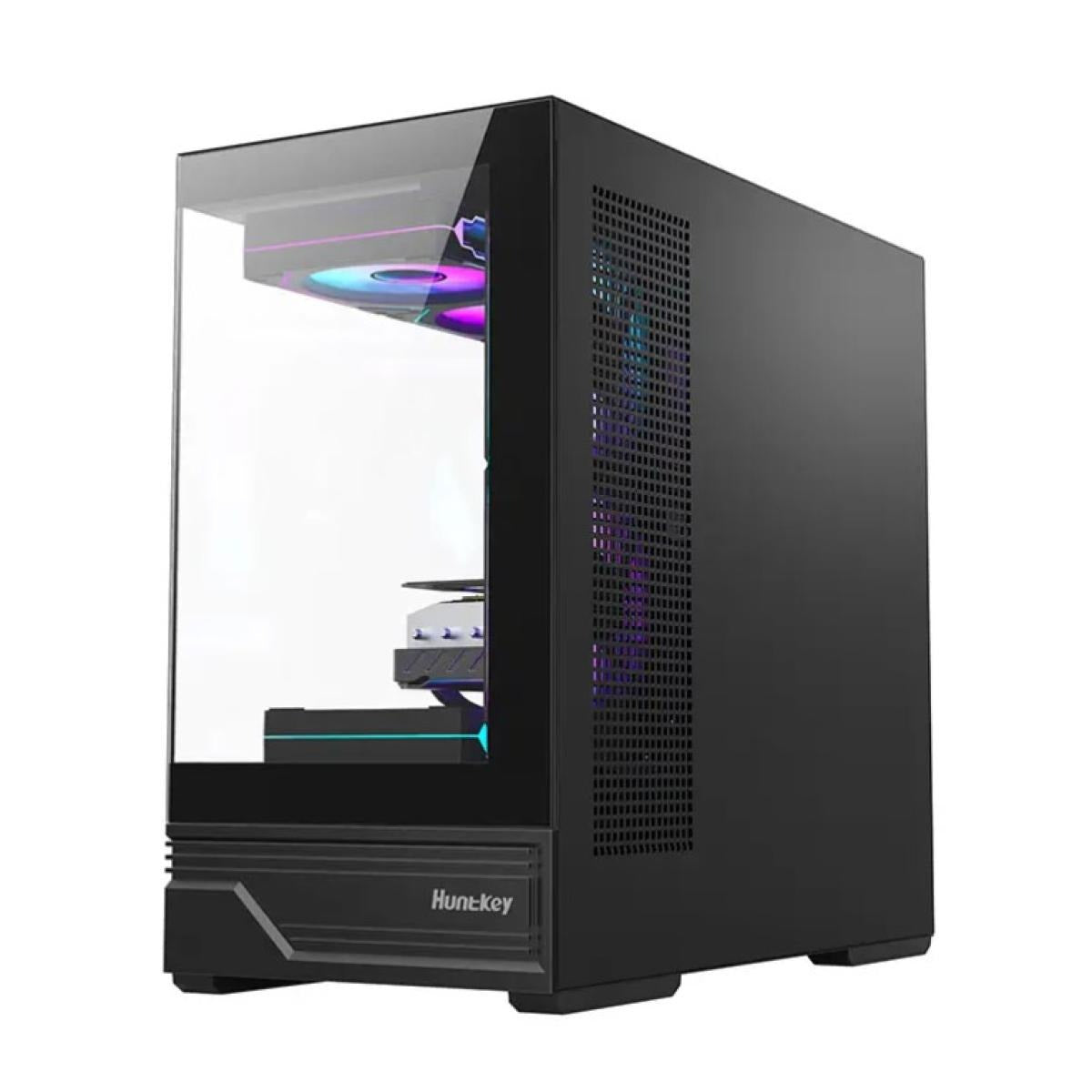 كيس Huntkey GX760AE Fortune Lite فارغ بدون مراوح - أسود