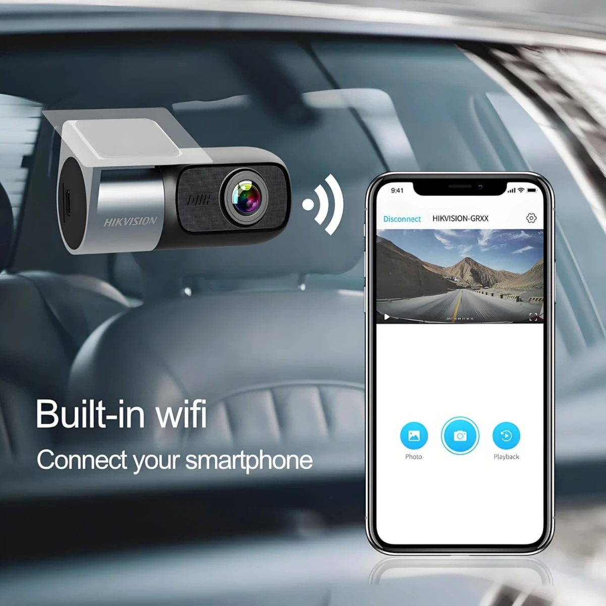 Hikvision AE-DC4018-D1 PRO 1440P front dash camera with Wi-Fi G-Sensor F1.55 lens and compact design from Al-Samman Computer Jordan