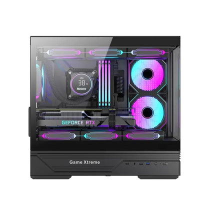 كيس Huntkey GX760AE Fortune Lite فارغ بدون مراوح - أسود