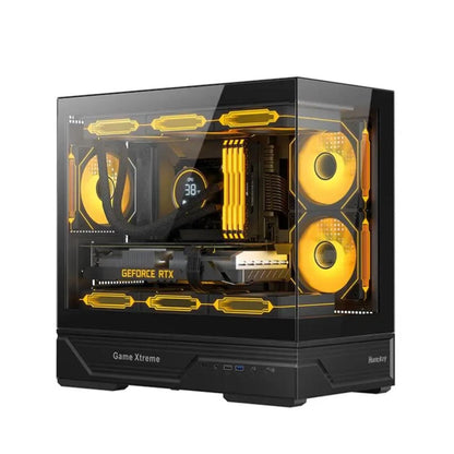 كيس Huntkey GX760AE Fortune Lite فارغ بدون مراوح - أسود