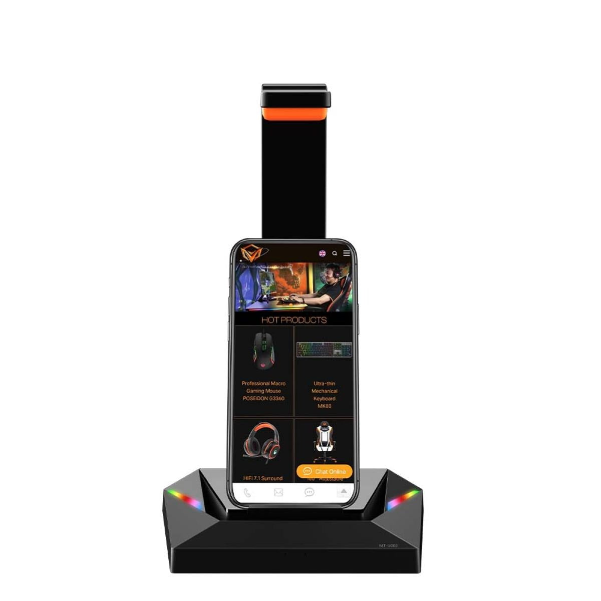 Meetion U003 RGB Gaming Headset Stand with gaming headset