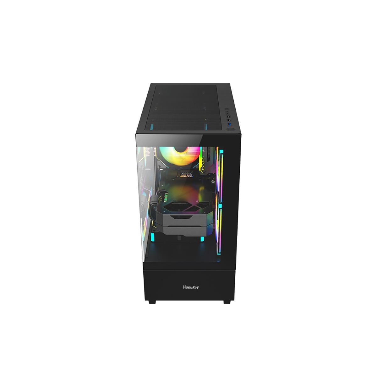 كيس Huntkey G35 Gaming فارغ بدون مراوح - أسود