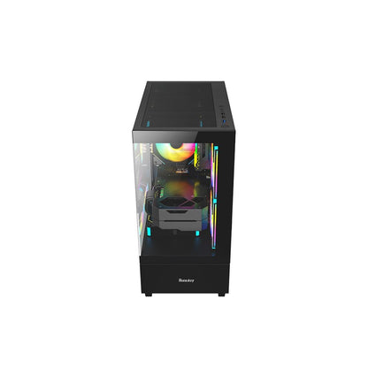 كيس Huntkey G35 Gaming فارغ بدون مراوح - أسود