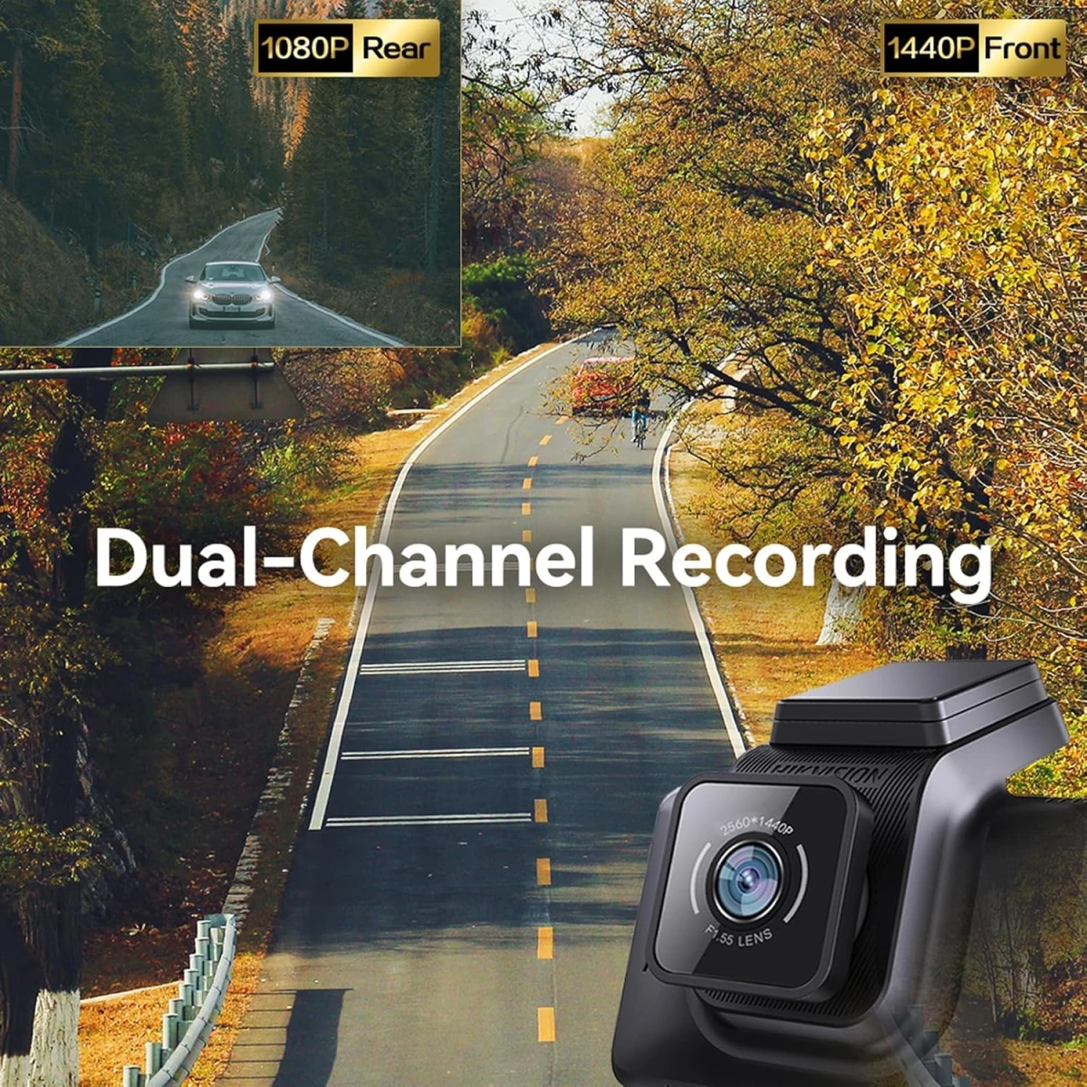 Hikvision AE-DC4328-K5 2CH dash camera with 1440P front 1080P rear GPS Wi-Fi and 3-inch IPS touch screen from Al-Samman Computer Jordan