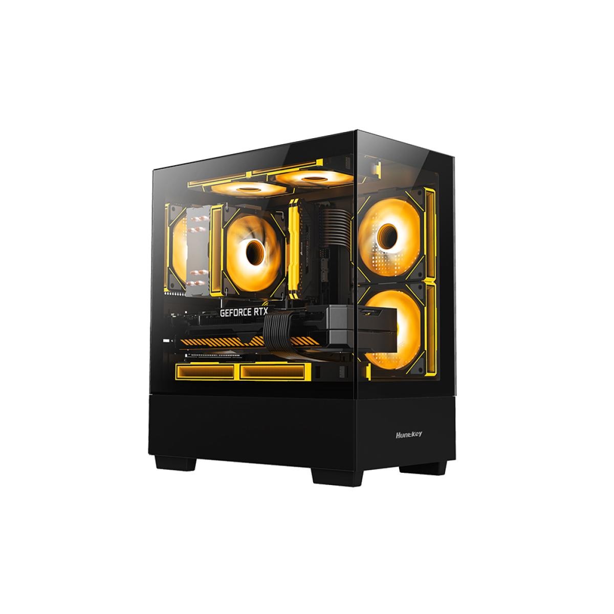 كيس Huntkey G35 Gaming فارغ بدون مراوح - أسود