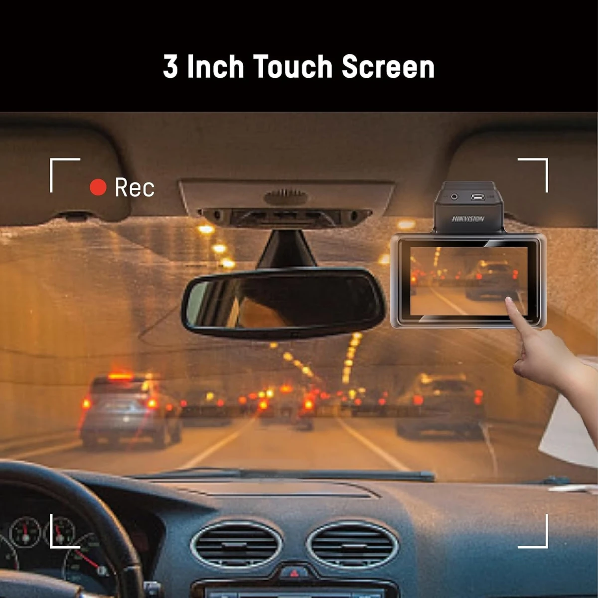 Hikvision AE-DC4328-K5 2CH dash camera with 1440P front 1080P rear GPS Wi-Fi and 3-inch IPS touch screen from Al-Samman Computer Jordan