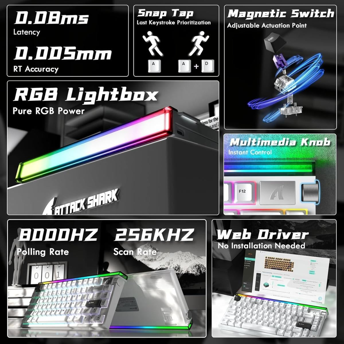 ATTACK SHARK R85 HE Arabic Hall Effect gaming keyboard in Jordan and Amman