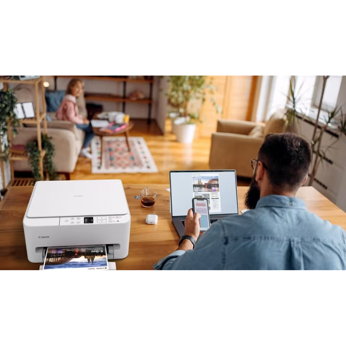 Canon PIXMA TS6540i wireless all-in-one printer for printing scanning and copying from Al-Samman Computer in Amman and Irbid Jordan