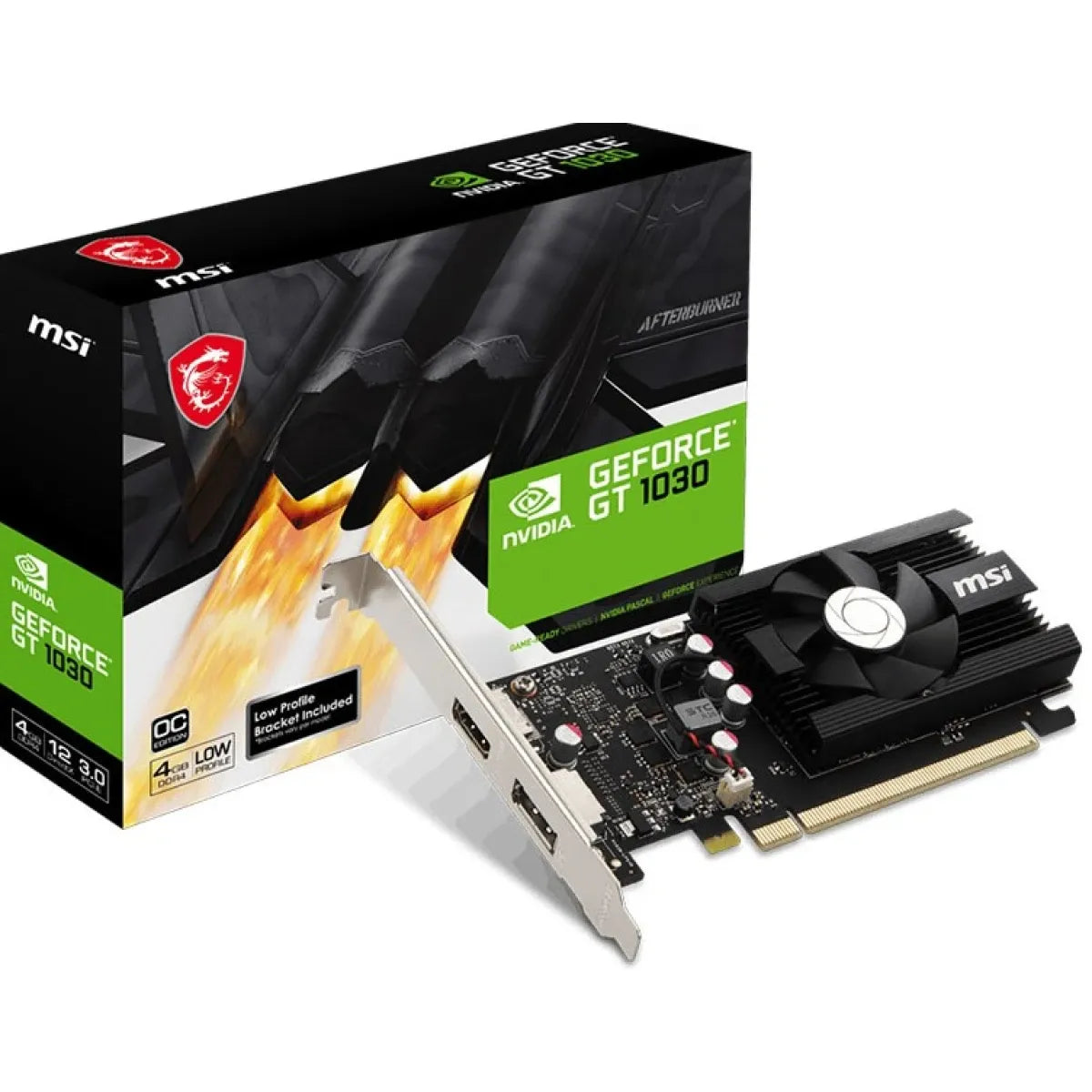 GeForce GT 1030 4GB GDDR4 OC Edition Low Profile Graphics Card