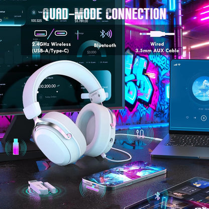 ATTACK SHARK G800 Wireless RGB Gaming Headset:7.1 Surround