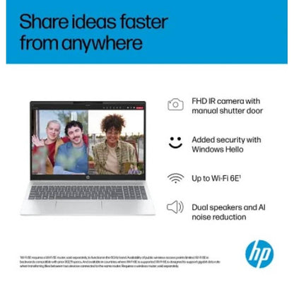 HP OmniBook 5 Laptop AI 16, Intel® Core™ Ultra 7 255U 5.2 GHz, 16 GB LPDDR5x, 512 GB M.2 SSD, 16" 2K Touch Screen, Wi-Fi 6E, Bluetooth 5.3, Windows 11
