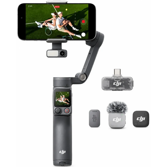 DJI Osmo Mobile 8P Creator Combo 3-axis smartphone gimbal with 360 degree pan, Osmo FrameTap touchscreen and Mic Mini 2 at SAMMANPC Jordan