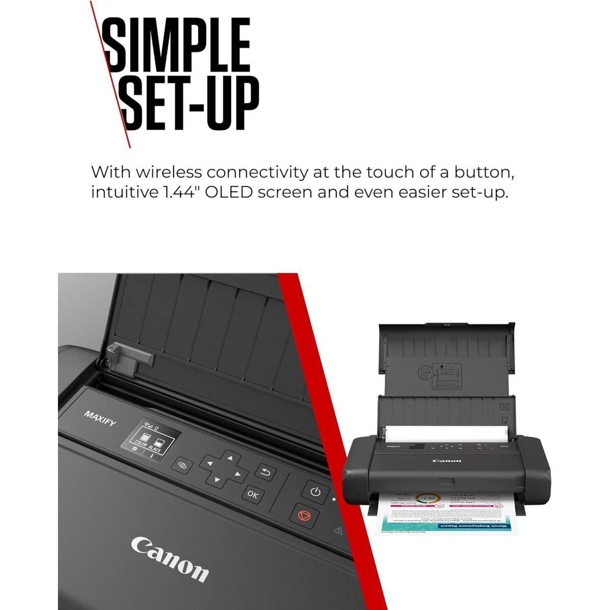 Canon MAXIFY BX110 portable A4 inkjet printer with rechargeable battery 330-page yield dual-band Wi-Fi USB-C and OLED display from SAMMAN.JO