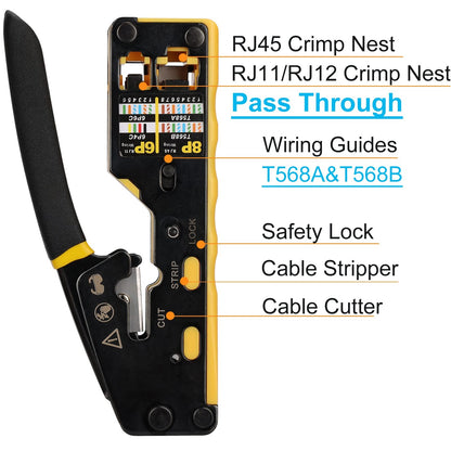 كماشة شبكة متعددة RJ45 RJ11 احترافية