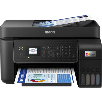 طابعة Epson EcoTank L5290 ملونة 4 في 1 بخزان حبر اقتصادي مع طباعة ونسخ ومسح ضوئي وفاكس، مغذي مستندات ADF، اتصال Wi-Fi وWi-Fi Direct وشاشة LCD ملونة لدى السمان للكمبيوتر في الأردن