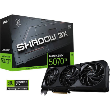 MSI GeForce RTX 5070 Ti SHADOW 3X OC 16GB GDDR7- Graphics Card