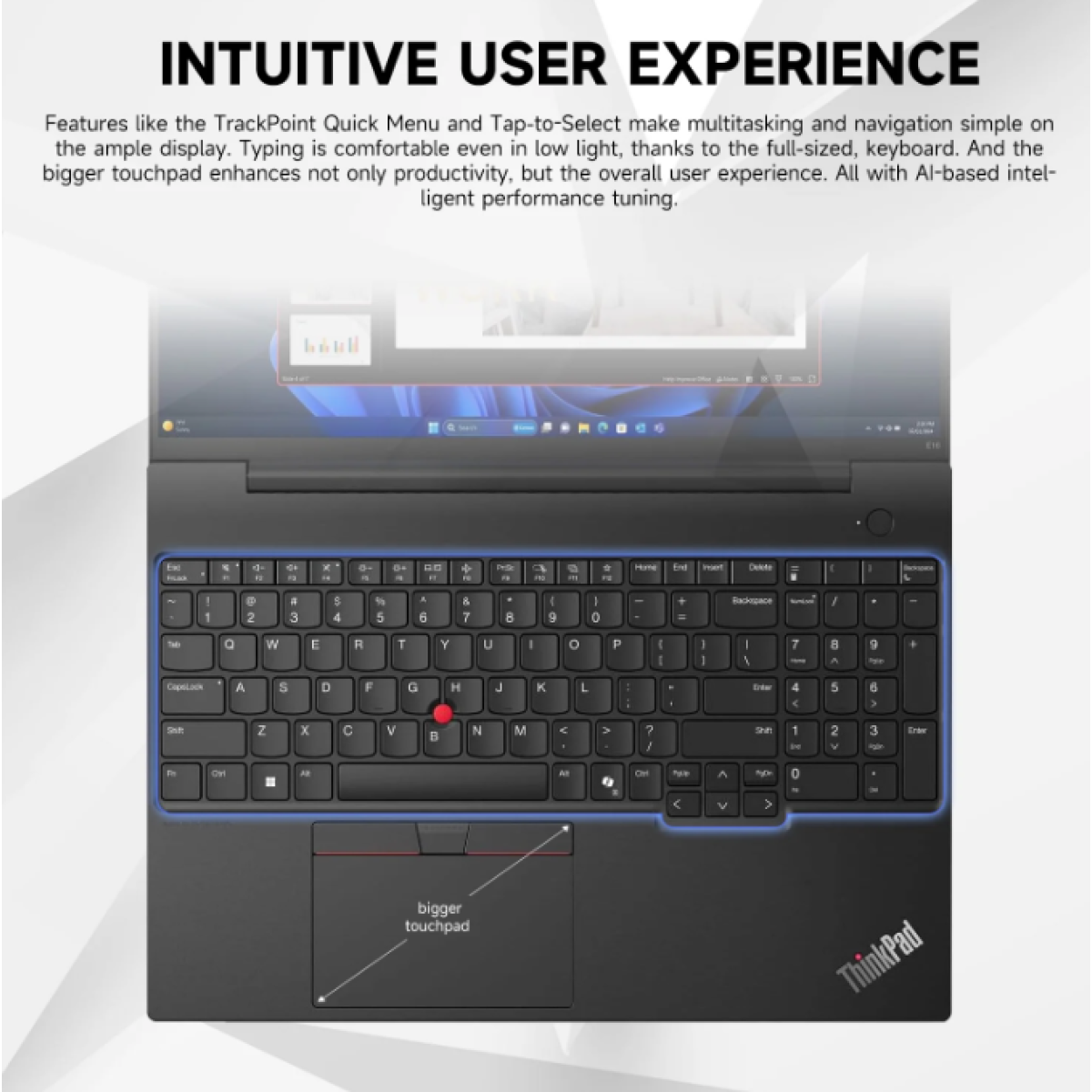 Business AI Laptop Lenovo ThinkPad E16 Gen 3 | AMD Ryzen™ 7 250 8 Core, Up to 5.1GHz, AMD Radeon™ 780M Graphics, 16GB DDR5 5600, 16" WUXGA