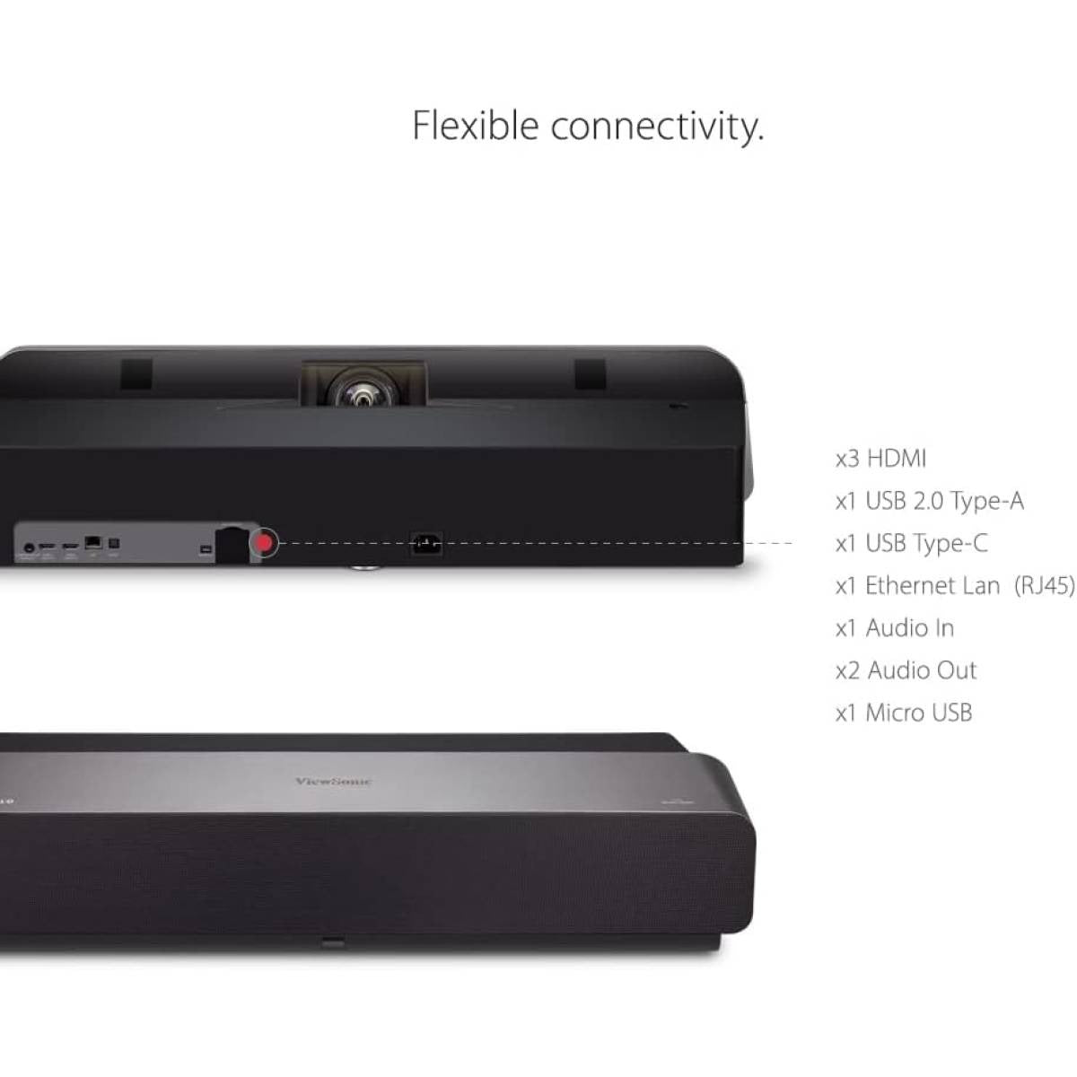 ViewSonic X1000-4K+ 4K HDR ultra short throw smart LED projector with 40W Harman Kardon soundbar Wi-Fi and Bluetooth from SAMMAN.JO