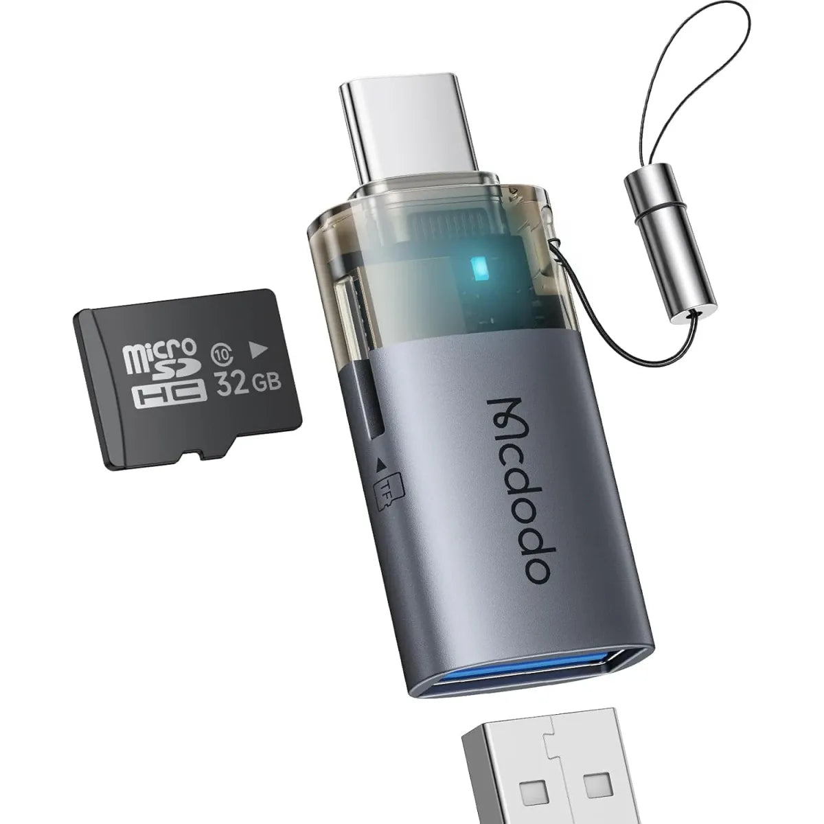 محول USB-C OTG مع قارئ SD TF