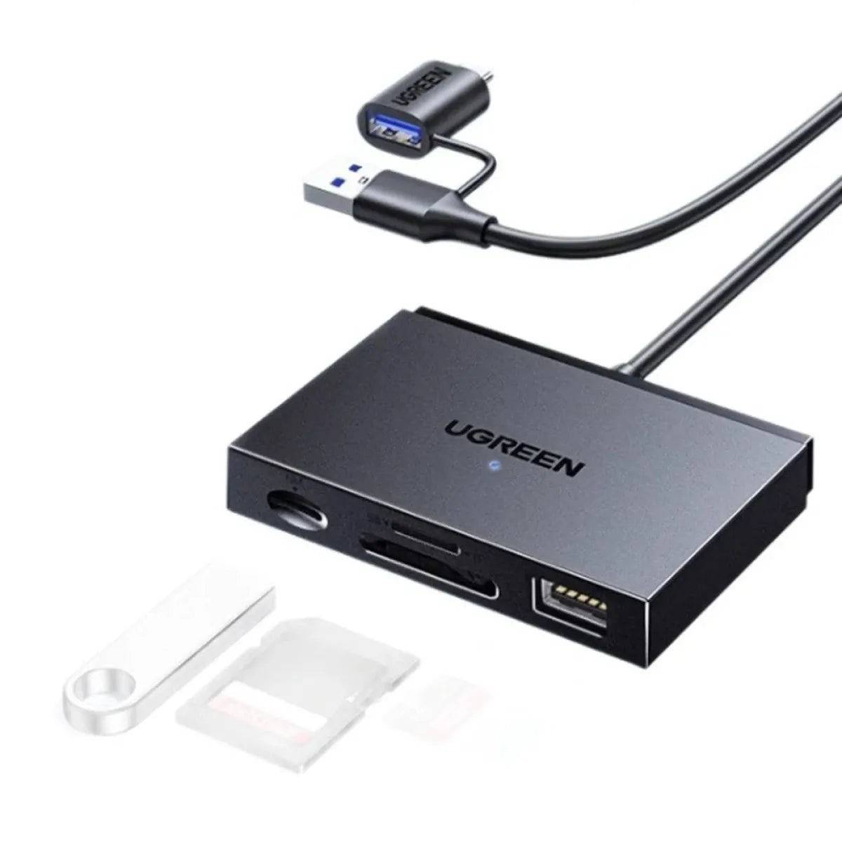 قارئ كروت USB-C و USB 2 في 1 SD TF