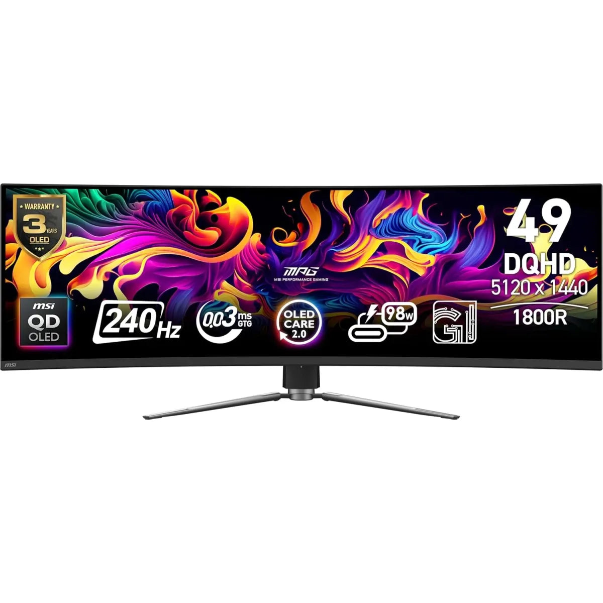MSI MPG 491CQPX 49-Inch QD-OLED DQHD Gaming Monitor