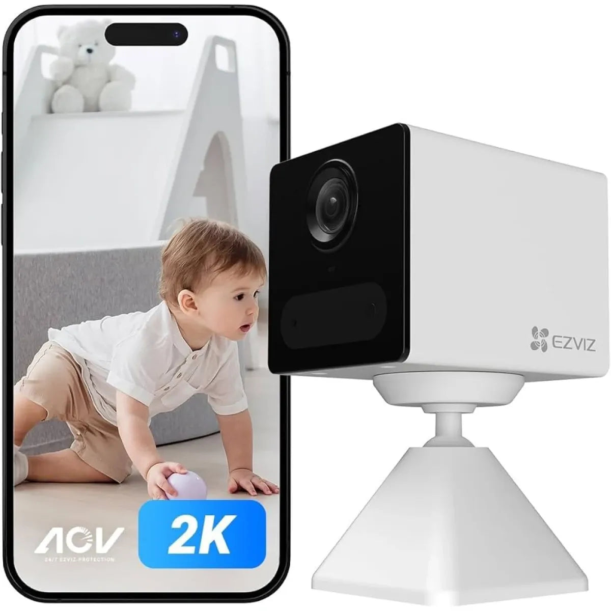 كاميرا Ezviz CB2 4G الذكية 2K تعمل بالشريحة - أبيض
