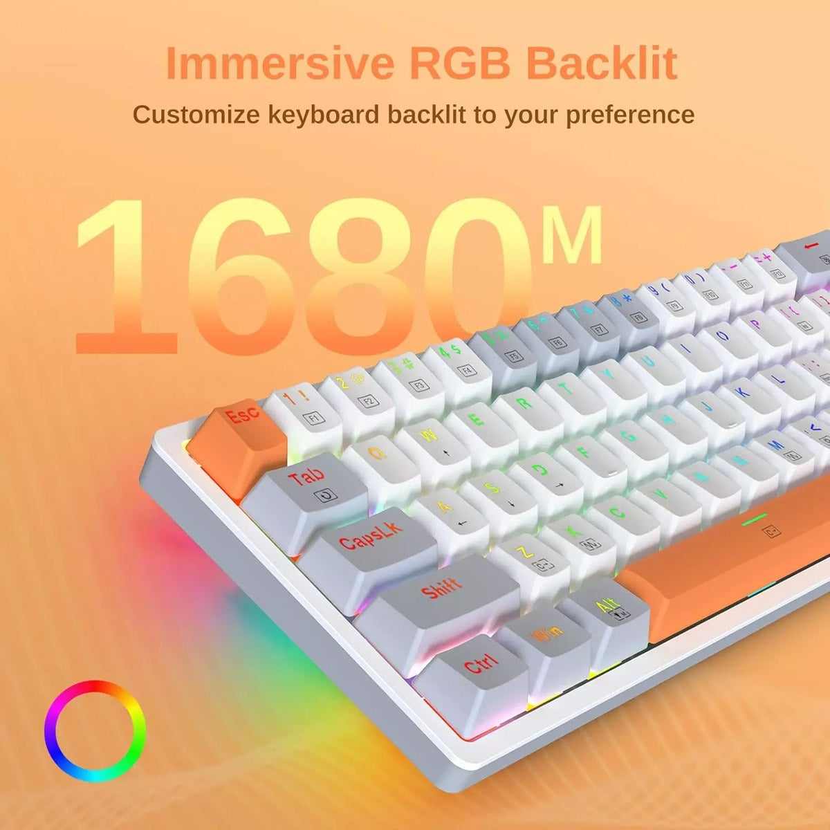 Redragon AKALI K642 WGO 60% Wired RGB Mechanical Gaming Keyboard – Red Switch