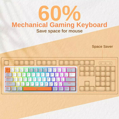 Redragon AKALI K642 WGO 60% Wired RGB Mechanical Gaming Keyboard – Red Switch