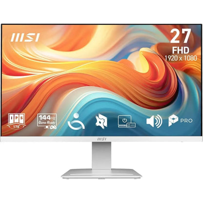 شاشة MSI PRO MP273W E14A مقاس 27 بوصة IPS 144Hz بيضاء